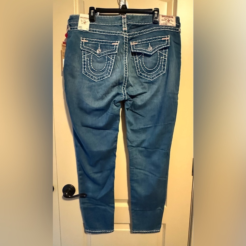 TRUE RELIGION CURVY SKINNY FLAP NAT BT JEAN WOMEN'S - Picture 2 of 16